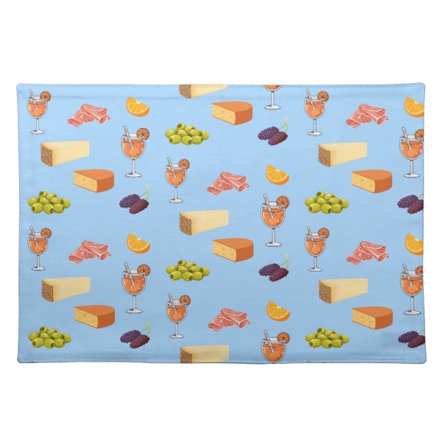 Aperol and Cheese Pattern Cloth Placemat (Front)