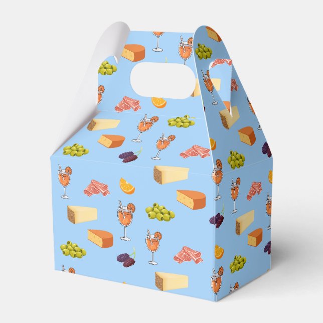 Aperol and Cheese Pattern Favor Boxes (Front Side)