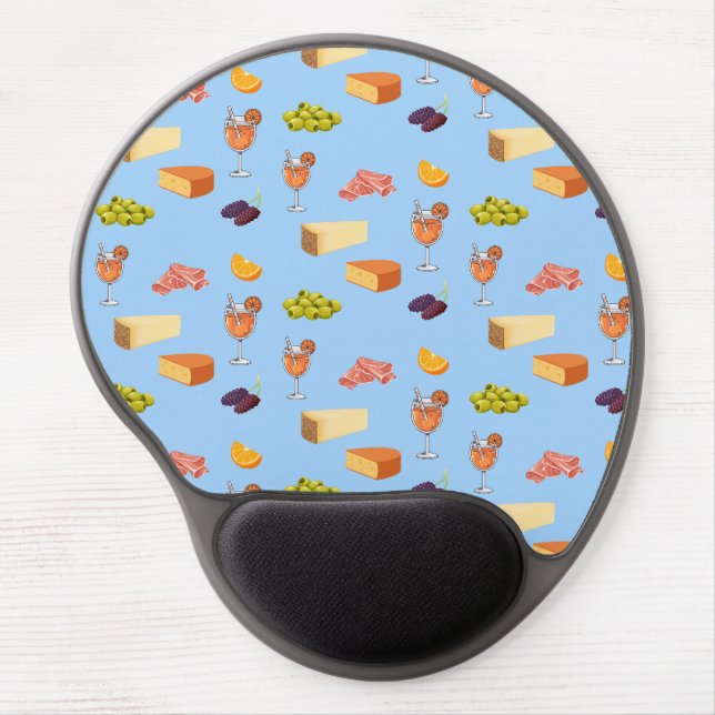 Aperol and Cheese Pattern Gel Mouse Pad (Front)