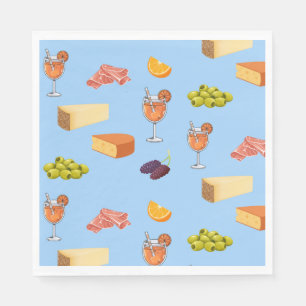 Aperol and Cheese Pattern Napkins