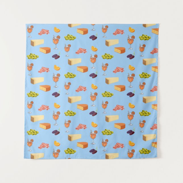  Aperol and Cheese Pattern Tapestry (Front)