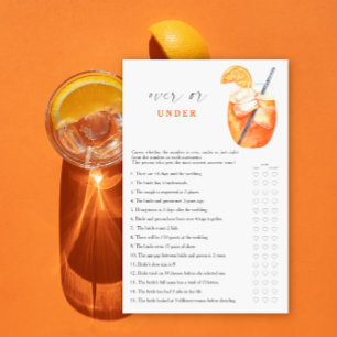 Aperol bridal shower Over or under game