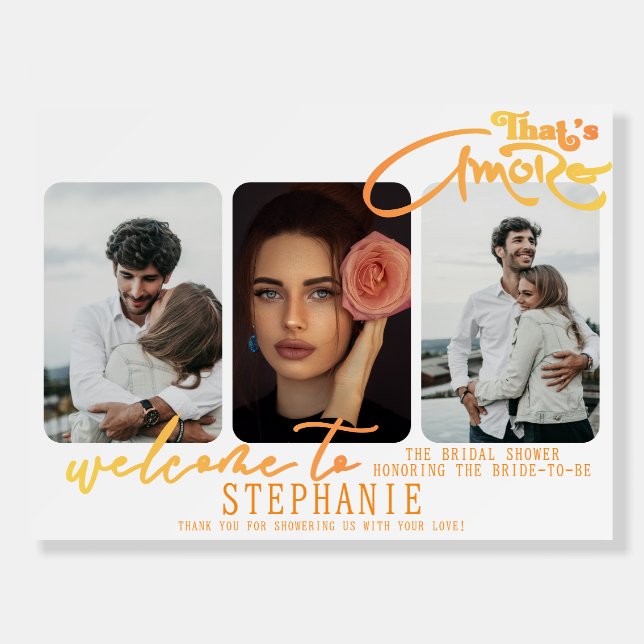 Aperol Bridal Shower Photo Collage Welcome Sign (Front)