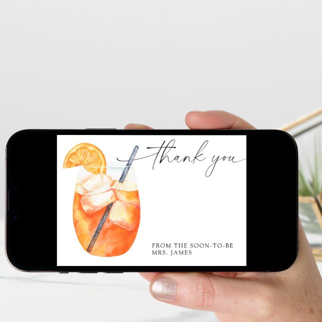 Aperol bridal shower thank you card (Front Digital)