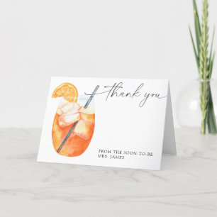 Aperol bridal shower thank you card
