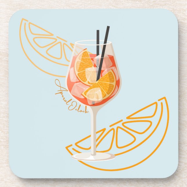 Aperol O'Clock Beverage Coaster (Front)