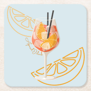 Aperol O'Clock Square Paper Coaster