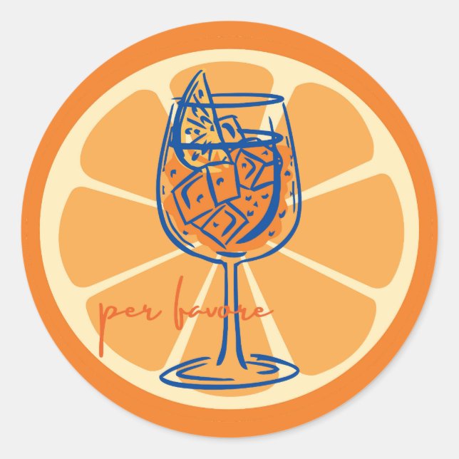 Aperol Per Favore Classic Round Sticker (Front)