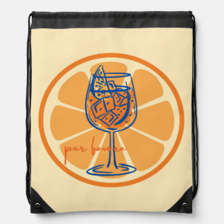 Aperol Per Favore Drawstring Bag