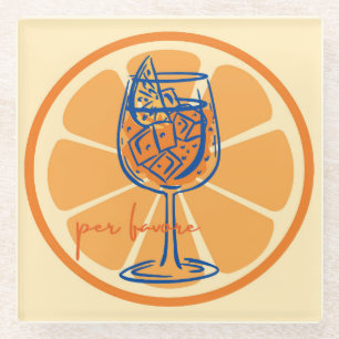 Aperol Per Favore Glass Coaster