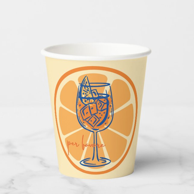  Aperol Per Favore Paper Cups (Front)