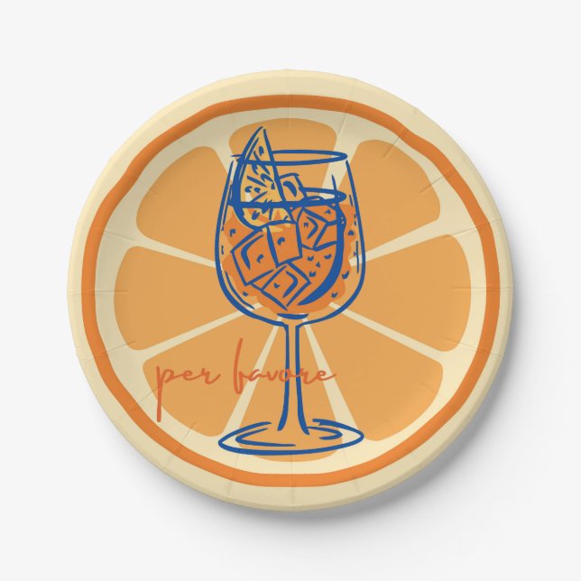  Aperol Per Favore Paper Plates (Front)