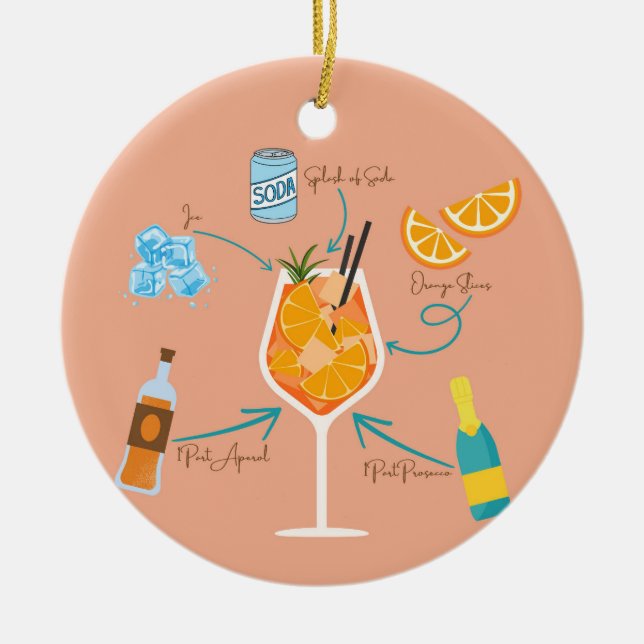  Aperol Recipe Ceramic Ornament (Front)