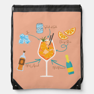 Aperol Recipe Drawstring Bag