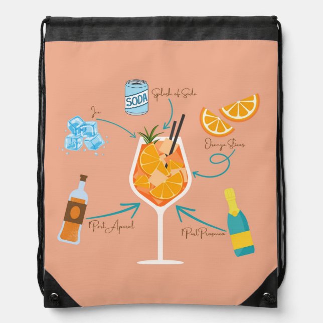 Aperol Recipe Drawstring Bag (Front)