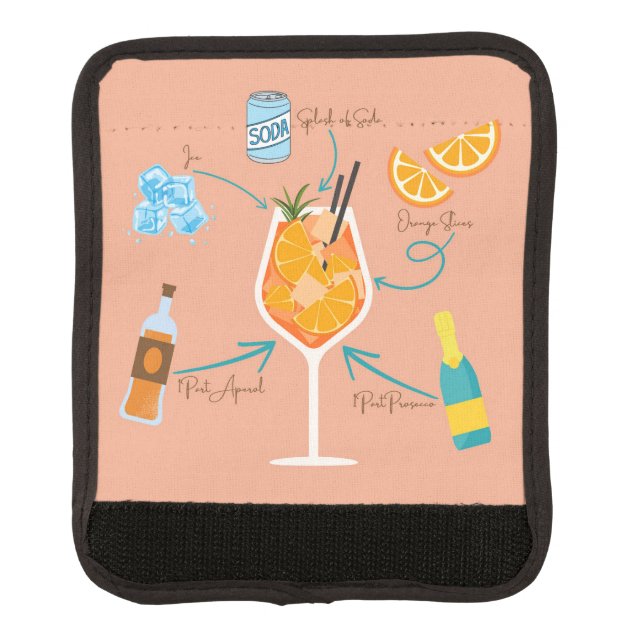 Aperol Recipe Luggage Handle Wrap (Front)