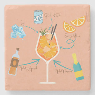 Aperol Recipe Stone Coaster