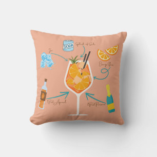 Aperol Recipe Throw Pillow