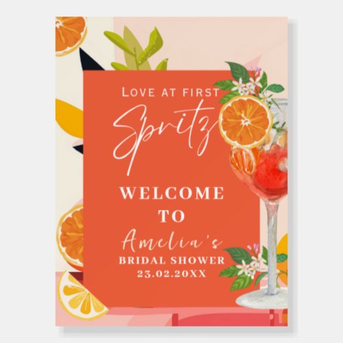 Aperol sprits lemon orange bright  Bridal Shower  Foam Board