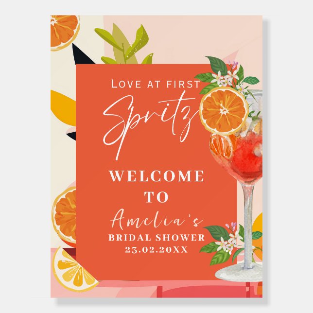 Aperol sprits lemon orange bright  Bridal Shower  Foam Board (Front)