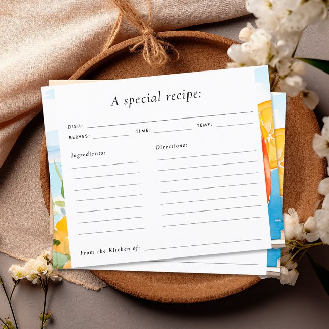 Aperol Spritz Amalfi Bridal Shower Recipe Card (Creator Uploaded)