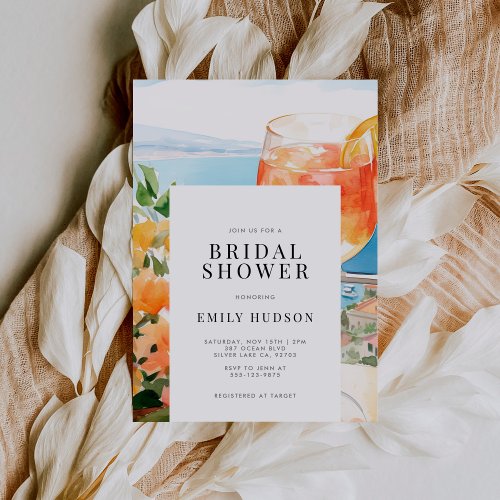 Aperol Spritz Amalfi Italy Bridal Shower Invitation