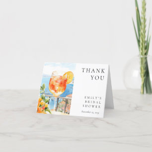 Aperol Spritz Amalfi Italy Bridal Shower Letterpress Thank You Card