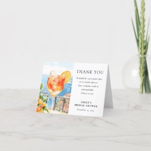 Aperol Spritz Amalfi Italy Bridal Shower Letterpress Thank You Card