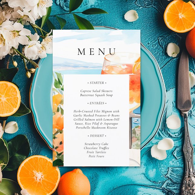 Aperol Spritz Amalfi Italy Bridal Shower Menu (Creator Uploaded)