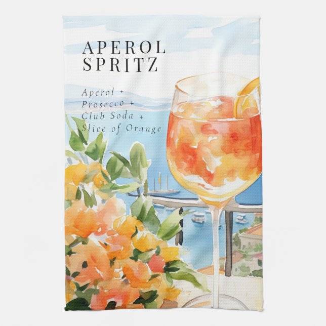Aperol Spritz Amalfi Italy Tea Towels (Vertical)