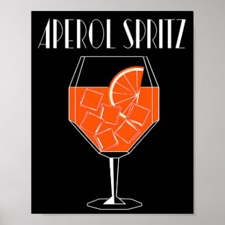 Aperol Spritz Art Deco Orange and Black Cocktail Poster