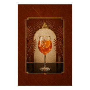 Aperol Spritz Art Deco Poster Printable Gatsby B