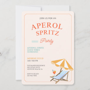 Aperol Spritz Beach Party Invitation