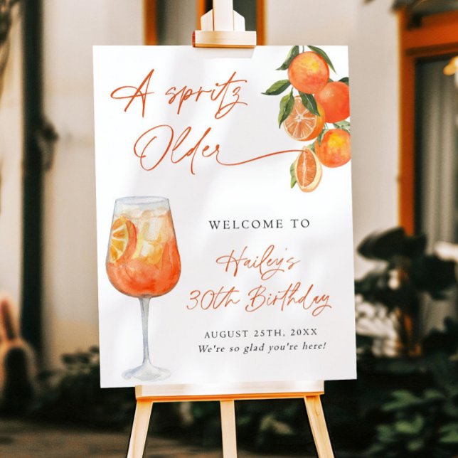 Aperol Spritz Birthday Party Welcome Sign Template (Creator Uploaded)