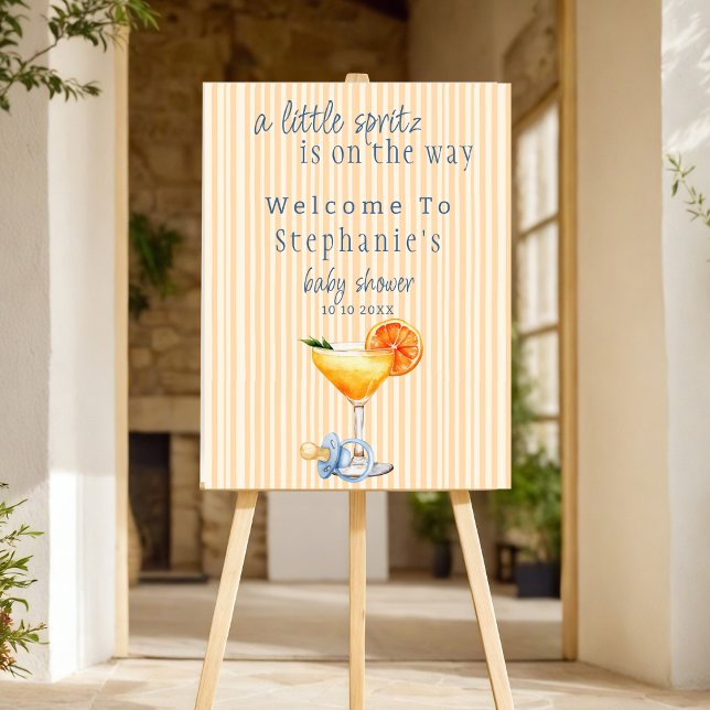 Aperol Spritz Blue Orange Citrus Boy Baby Shower Foam Board (Creator Uploaded)