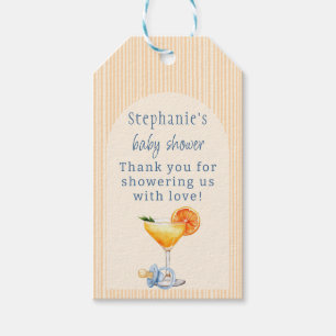 Aperol Spritz Blue Orange Citrus Boy Baby Shower Gift Tags
