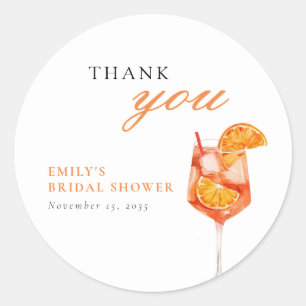 Aperol Spritz Bridal Shower Classic Round Sticker