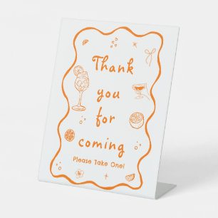 Aperol Spritz Bridal Shower Favor  Pedestal Sign
