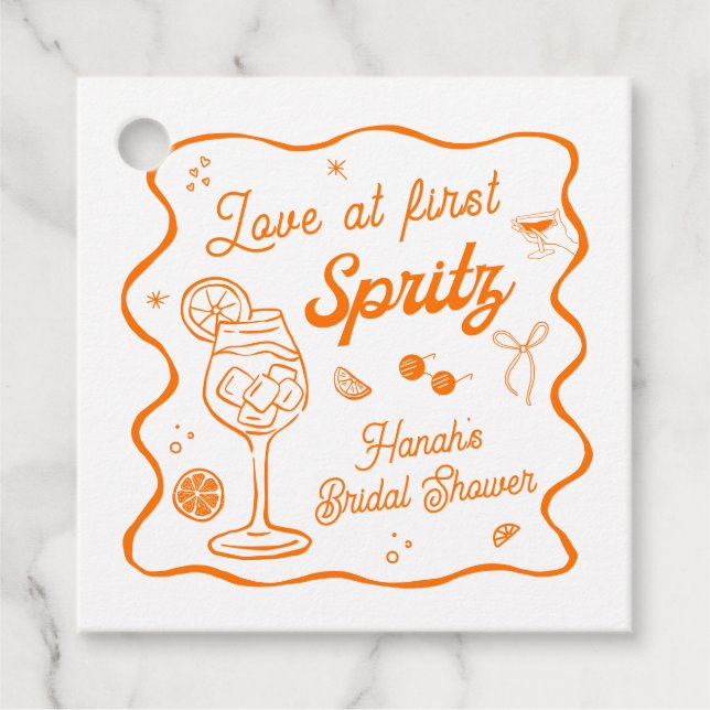 Aperol Spritz Bridal Shower Favor Tags (Front)