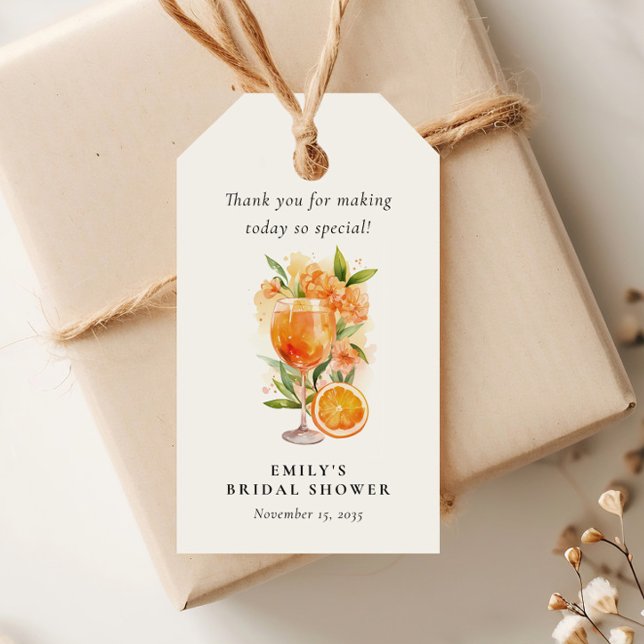 Aperol Spritz Bridal Shower Gift Tags (Creator Uploaded)