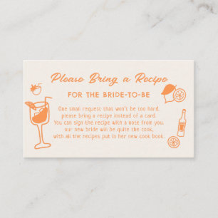 Aperol Spritz Bridal Shower Recipe Request Enclosure Card