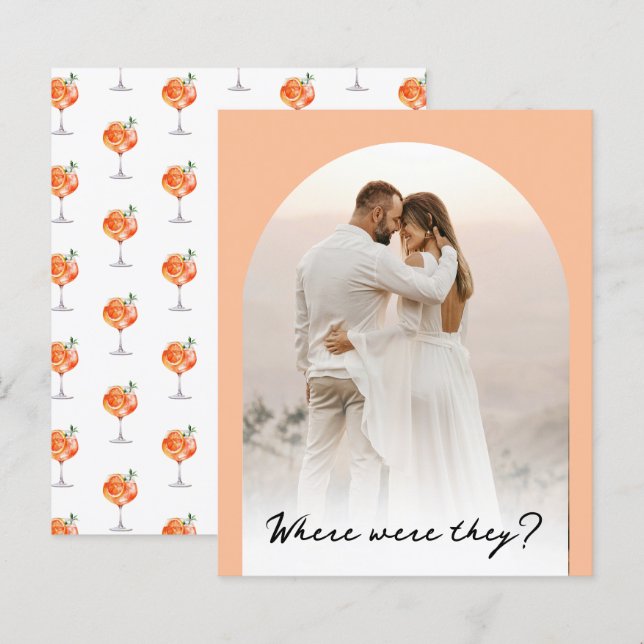 Aperol Spritz Bridal Where were They Photo Game (Front/Back)
