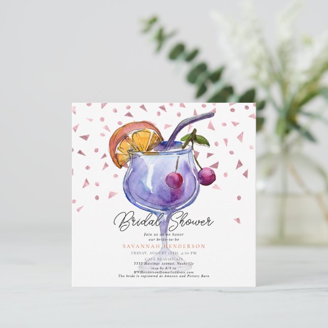 Aperol Spritz Citrus Bridal Shower Invitation (Standing Front)