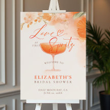 Aperol Spritz Citrus Floral Bridal Shower Welcome