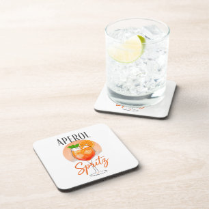 Aperol Spritz Cocktail Design Beverage Coaster