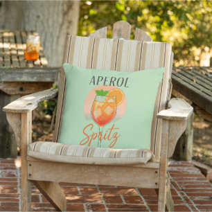 Aperol Spritz Cocktail Design Outdoor Pillow