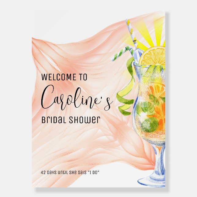 Aperol Spritz Cocktail Italian Style Bridal Shower Foam Board (Front)