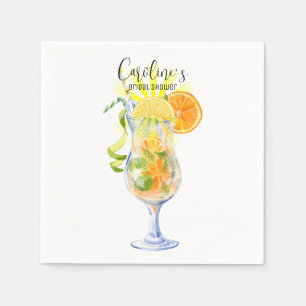 Aperol Spritz Cocktail Italian Style Bridal Shower Napkins
