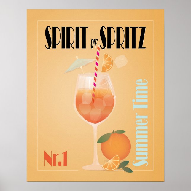 Aperol Spritz Cocktail | Vibrant Spritz Drink Poster (Front)