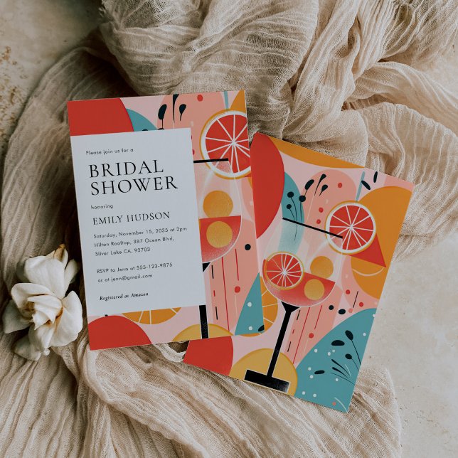 Aperol Spritz Colorful Bridal Shower Invitation (Creator Uploaded)
